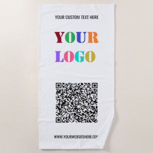 Ihr QR-Code Benutzerdefinierter Text Firmenlogo St Strandtuch