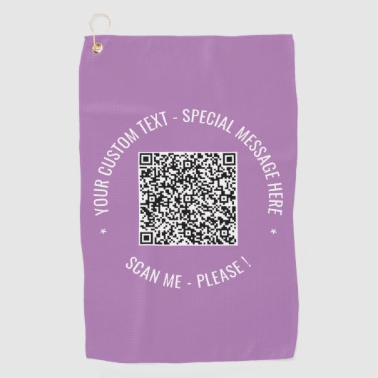 Ihr QR-Code benutzerdefinierter Text Golfhandtuch (Vorderseite)