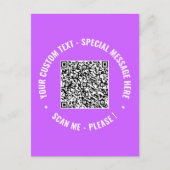 Ihr QR-Code benutzerdefinierter Text Grußkartenvor Postkarte (Vorderseite)