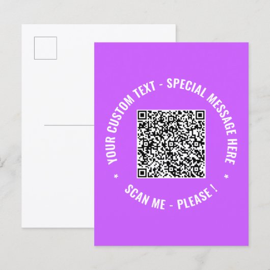 Ihr QR-Code benutzerdefinierter Text Grußkartenvor Postkarte (Vorne/Hinten)