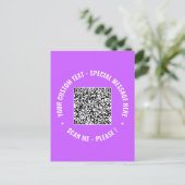 Ihr QR-Code benutzerdefinierter Text Grußkartenvor Postkarte (Stehend Vorderseite)