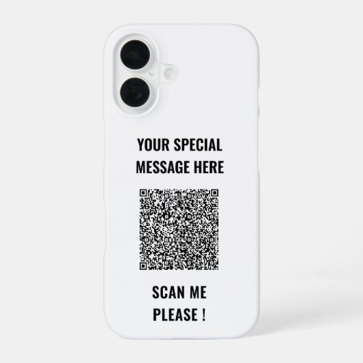 Ihr QR-Code benutzerdefinierter Text iPhone-Hülle iPhone 16 Hülle (Rückseite)