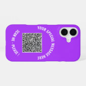 Ihr QR-Code benutzerdefinierter Text iPhone-Hülle iPhone 16 Hülle (Rückseite (Horizontal))
