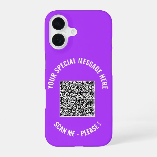 Ihr QR-Code benutzerdefinierter Text iPhone-Hülle iPhone 16 Hülle (Rückseite)