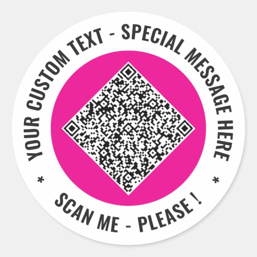 Ihr QR-Code benutzerdefinierter Text Markenaufkleb Runder Aufkleber (Vorderseite)