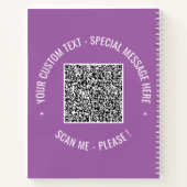 Ihr QR-Code benutzerdefinierter Text Notizbuch Vor (Rückseite)