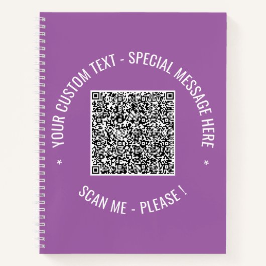 Ihr QR-Code benutzerdefinierter Text Notizbuch Vor (Vorderseite)