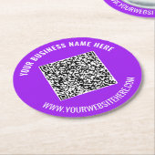 Ihr QR-Code benutzerdefinierter Text Papierunterse Runder Pappuntersetzer (Angewinkelt)