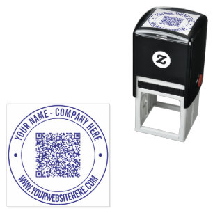Ihr QR-Code benutzerdefinierter Text rund selbstfä Permastempel