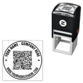 Ihr QR-Code benutzerdefinierter Text runder Stempe Permastempel (Beispiel)