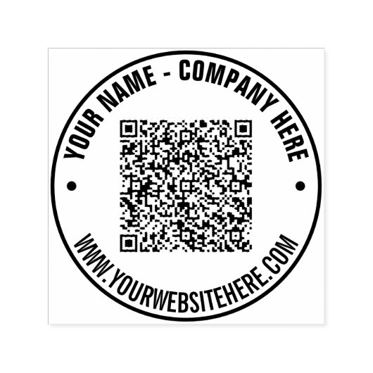 Ihr QR-Code benutzerdefinierter Text runder Stempe Permastempel (Design)