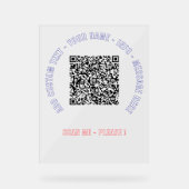 Ihr QR-Code Benutzerdefinierter Text und Farbakrob Acrylschild (Vorderseite)