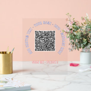 Ihr QR-Code Benutzerdefinierter Text und Farbakrob Acrylschild
