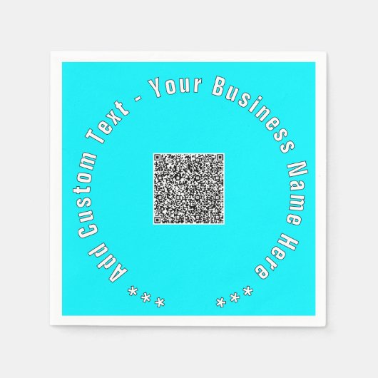 Ihr QR-Code Benutzerdefinierter Text und Farben Na Serviette (Vorderseite)