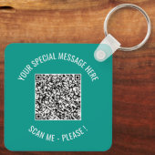 Ihr QR-Code Benutzerdefinierter Text und Farben - Schlüsselanhänger (Rückseite)