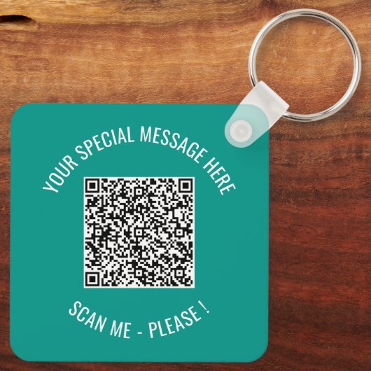 Ihr QR-Code Benutzerdefinierter Text und Farben - Schlüsselanhänger (Rückseite)