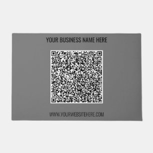 Ihr QR-Code - Benutzerdefinierter Text und Farbfir Fußmatte