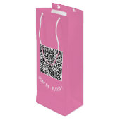 Ihr QR-Code, benutzerdefinierter Text und Farbwein Geschenktüte Für Weinflaschen (Rückseite Schrägansicht)