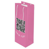 Ihr QR-Code, benutzerdefinierter Text und Farbwein Geschenktüte Für Weinflaschen (Vorderseite Schrägansicht)