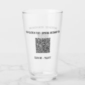 Ihr QR-Code benutzerdefinierter Text Werbe Glas Be (Rückseite)