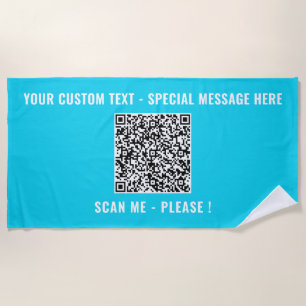 Ihr QR Code Benutzerdefiniertes Text Beach Handtuc Strandtuch