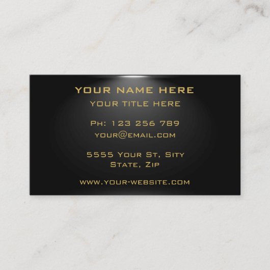 Ihr QR-Code Black Business Card Gold Text Visitenkarte (Vorderseite)