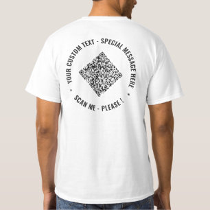 Ihr QR-Code Custom-Text Branded T-Shirt Beispiel