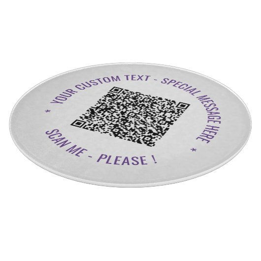 Ihr QR-Code für den benutzerdefinierten Text und d Schneidebrett (Ecke)