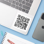 Ihr QR-Code für Ihr Unternehmen Aufkleber (Laptop mit iPhone)