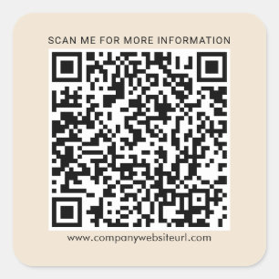Ihr QR-Code für Unternehmen und die Website des Un Quadratischer Aufkleber