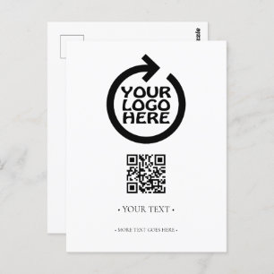 Ihr QR-Code für Unternehmen und Ihr Logo Postkarte