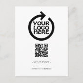 Ihr QR-Code für Unternehmen und Ihr Logo Postkarte (Vorderseite)