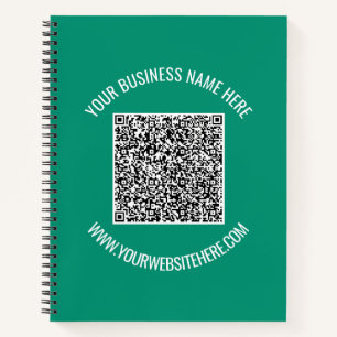Ihr QR-Code-Geschäftsnotizbuch Beispiel mit Marke Notizblock
