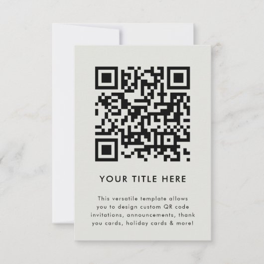 Ihr QR-Code | Grau Modern Minimalistisch einfach Einladung (Vorderseite)