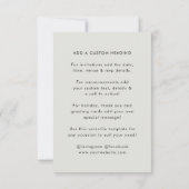 Ihr QR-Code | Grau Modern Minimalistisch einfach Einladung (Rückseite)