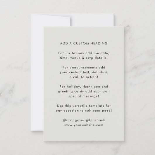 Ihr QR-Code | Grau Modern Minimalistisch einfach Einladung (Rückseite)