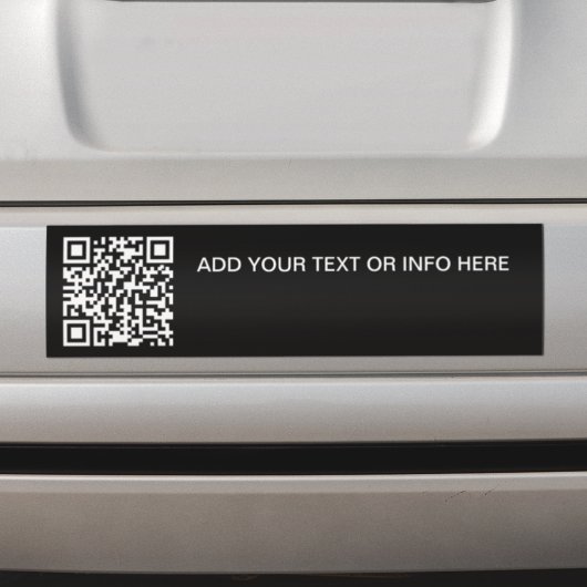 Ihr QR-Code hier: Einfaches Schwarz/Weiß Autoaufkleber