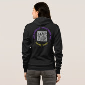 Ihr QR-Code Hoodie Beispiel mit individuellem Text (Schwarz voll)