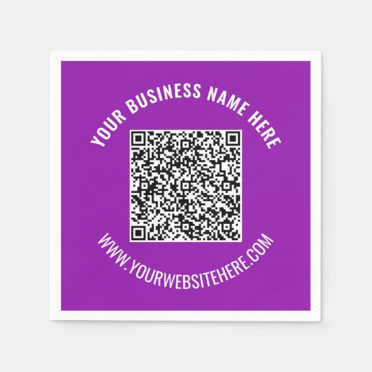 Ihr QR Code Info Benutzerdefinierter Text und Farb Serviette (Vorderseite)