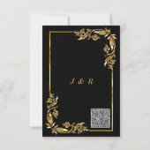 Ihr QR-Code Info Black Gold Wedding Einladung (Rückseite)