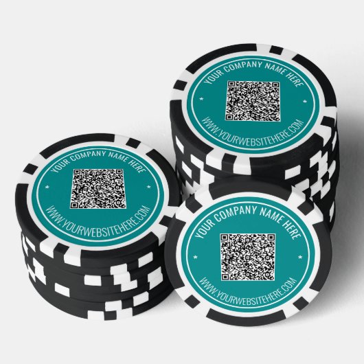 Ihr QR-Code-Info-Text Branded Poker Chips Beispiel (Stapel)