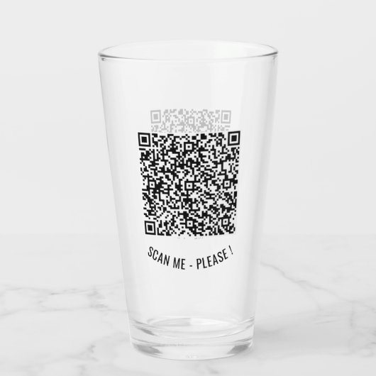Ihr QR Code Info Text Modernes Werbeglas Glas (Rückseite)