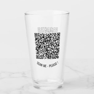 Ihr QR Code Info Text Modernes Werbeglas Glas