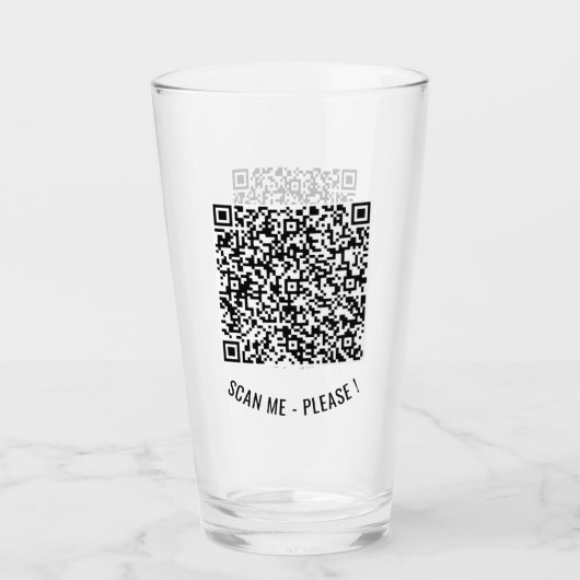 Ihr QR Code Info Text Modernes Werbeglas Glas (Vorderseite)