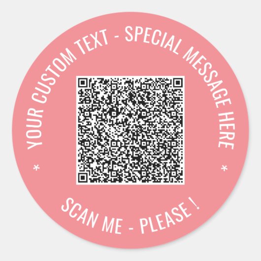 Ihr QR-Code mit benutzerdefiniertem Text-Sticker-V Runder Aufkleber (Vorderseite)