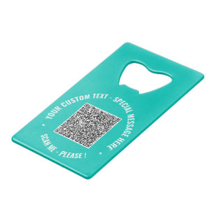 Ihr QR-Code mit individuellem Text und Farben Flas Geldbeutel Flaschenöffner