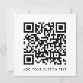 Ihr QR-Code | Moderner Minimalistischer weißer Pla Einladung (Vorderseite)