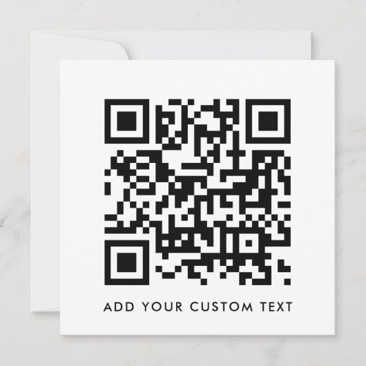 Ihr QR-Code | Moderner Minimalistischer weißer Pla Einladung (Vorderseite)