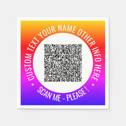 Ihr QR-Code Napkins-Beispiel mit benutzerdefiniert Serviette (Vorderseite)