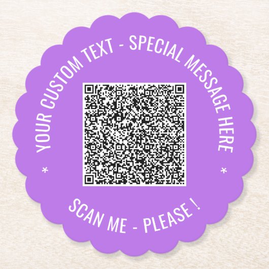 Ihr QR-Code-Papier-Getränkeuntersetzer-Vorlage Ben Untersetzer (Vorderseite)